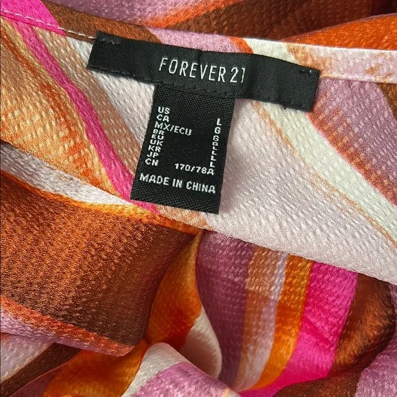 Forever21, Women’s Size L Striped Multicolor Maxi Top and Skirt Set - Picture 12 of 14